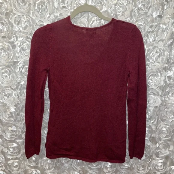 V Neck Soft Maroon Sweater - Picture 2 of 2